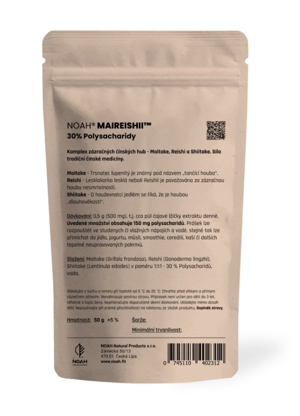 Reishi + Maitake + Shiitake 30% polysacharidy prášek 50 g
