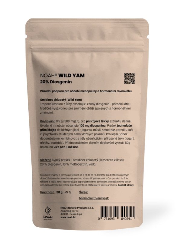 Wild Yam 20% diosgenin prášek - Balení: 50 g