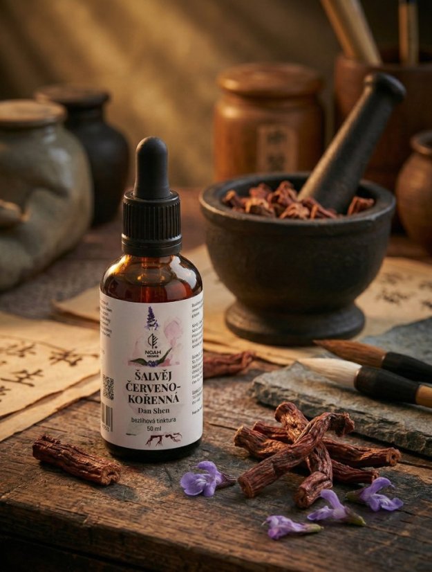 Šalvěj červenokořenná Dan Shen kapky bez alkoholu - Objem: 50 ml