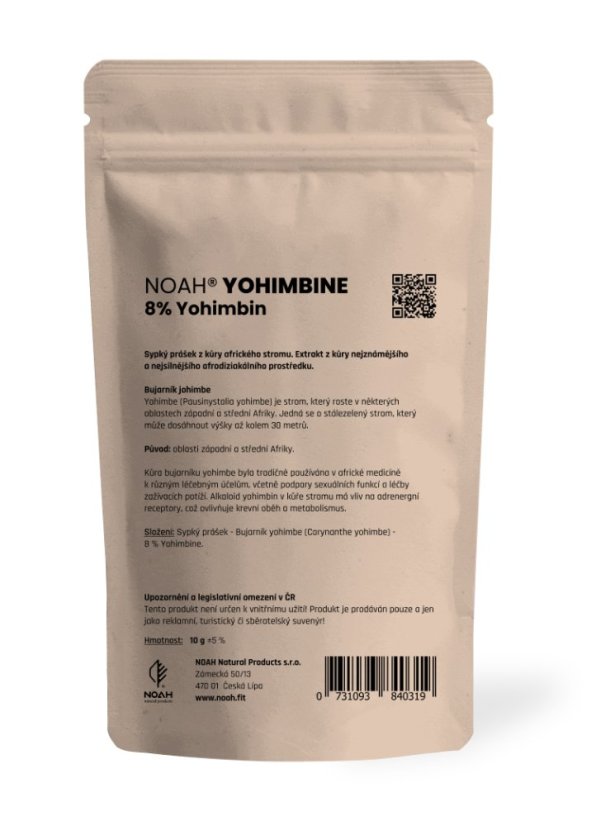 Yohimbe 8% yohimbin prášek 10 g
