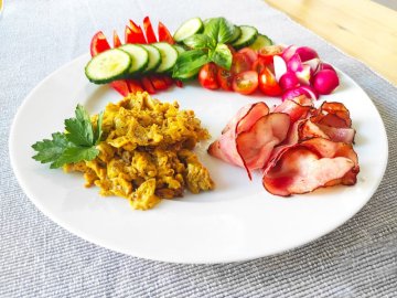 Míchaná vejce s houbami (Maitake, Reishi, Shiitake)